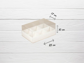 CAJA PREMIUM BASE BLANCA TAPA PVC CON 6 DIVISORES X1