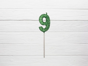 VELA CHUPETIN NUMERO N9 VERDE X1